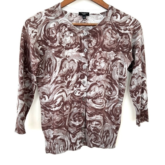 Talbots cardigan, crew neck, raglan cut 3/4 length sleeves, cotton/wool blend - Picture 1 of 10